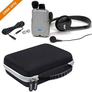 Aproca Hard Travel Storage Carrying Case for Williams Sound PKT D1 EH Pocketalker Ultra Duo Pack Amplifier Headphone