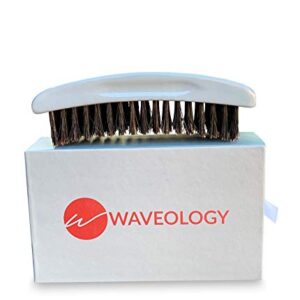 360 Waves Brush- Gray Rectangular Curved - (Medium Bristles) - Waveology Grooming Co.