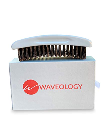 360 Waves Brush- Gray Rectangular Curved - (Medium Bristles) - Waveology Grooming Co.