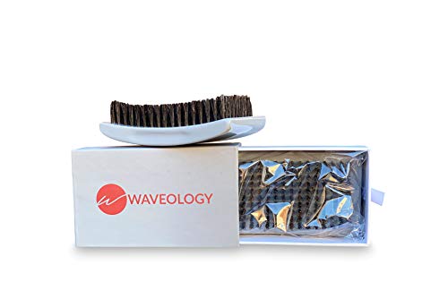 360 Waves Brush- Gray Rectangular Curved - (Medium Bristles) - Waveology Grooming Co.