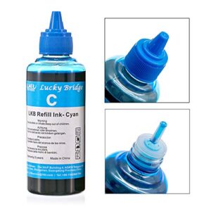 LKB Refill Ink Kit 4x100ml for HP 950 951 60 61 952 902 901 61 60 62 63 21 22 920 940 934 564 932 933 711 970 971 92 94 95 96 97 Cartridge or CIS CISS System 4 Color Set (400ml)-US