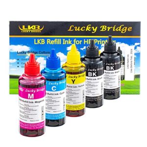 LKB Refill Ink Kit 4x100ml for HP 950 951 60 61 952 902 901 61 60 62 63 21 22 920 940 934 564 932 933 711 970 971 92 94 95 96 97 Cartridge or CIS CISS System 4 Color Set (400ml)-US