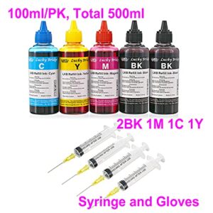 LKB Refill Ink Kit 4x100ml for HP 950 951 60 61 952 902 901 61 60 62 63 21 22 920 940 934 564 932 933 711 970 971 92 94 95 96 97 Cartridge or CIS CISS System 4 Color Set (400ml)-US