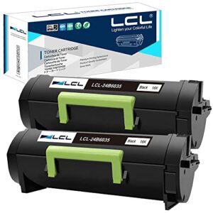 lcl compatible toner cartridge replacement for lexmark 24b6035 16000 pages m1145 xm1145 (2-pack black)