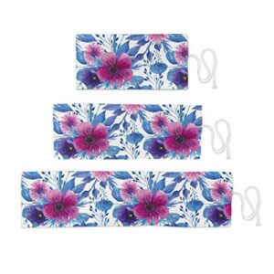 Ambesonne Spring Roll Up Pencil Holder, Romantic Watercolor Pattern with Nosegay Flowers Print, Painting Drawing Pencils Case for Artists Students, 48 Loops, Azure Blue Pink