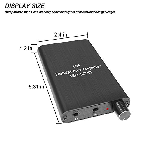 Headphone Amplifier Portable 3.5 mm Audio Amp with Lithium Battery for MP3, MP4, Tablets， Smart Phone, Digital Player, Computer PC