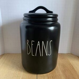 rae dunn beans canister - black ceramic - very rare!