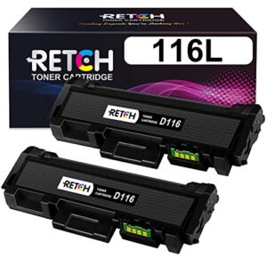 retch compatible toner cartridges d116l replacement for samsung mlt-d116l d116l mlt116l for xpress sl-m2835dw sl-m2825dw sl-m2885fw sl-m2825nd sl-m2875fw sl-m2625d sl-m2875fd printer (2 black)