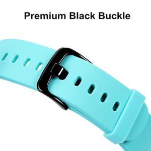 TECKMICO Replacement Bands Compatible with Amazfit Bip,Soft Silicone Sport Bands with Quick Release Pin for Amazfit Bip Lite Huami Smartwatch(Black, Black Buckle)