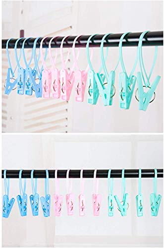 Travel Clothesline Laundry Storage and Organization, Ouioui 24 Pieces Portable Camping Clothesline with Space Saving Drying Shoe Rack, Quilt Clips and Clothes Hanger Connector Hooks for Indoor Outdoor
