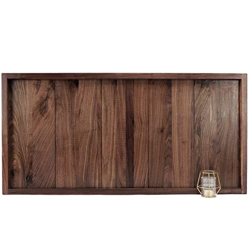 MAGIGO 40 x 20 Inches Extra Large Extra Long Rectangle Black Walnut Wood Ottoman Tray, Serve Tea, Coffee Classic Wooden Decorative Walnut Serving Tray