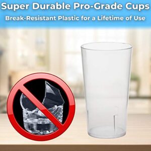 Avant Grub Restaurant Grade, BPA Free Clear Plastic Drinking Cup 12pk. Break Resistant Glasses Are Reusable, Stackable and Shatterproof, Clear, 12.0 oz