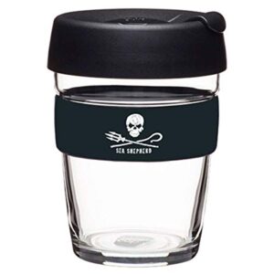 keepcup brew, reusable glass cup, medium 12oz | 340mls, sea shepherd