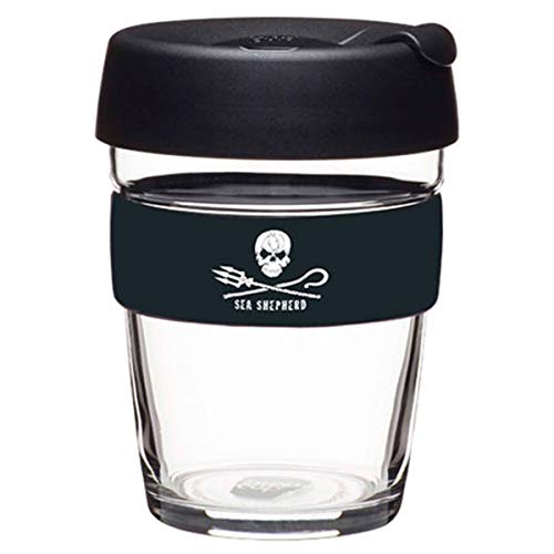 KeepCup Brew, Reusable Glass Cup, Medium 12oz | 340mls, Sea Shepherd