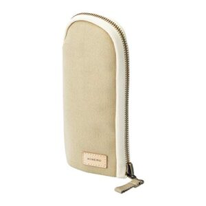 lihit lab a7903-16 hinemo stand pen pouch, large, beige