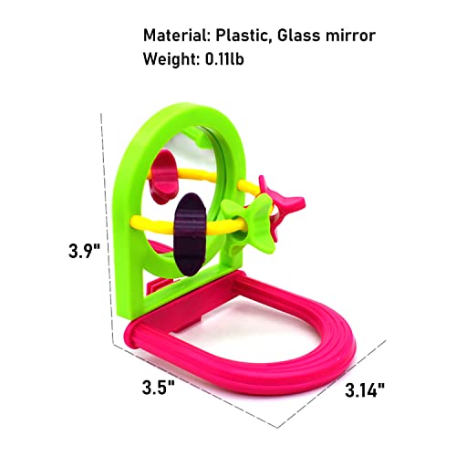 Bird Mirror Toys with Paddle Wheels and Perch for arrot Budgies Parakeet Cockatiels Conure Lovebirds