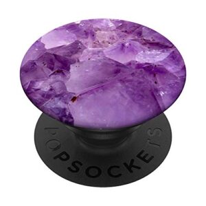 amethyst violet purple gem popsockets popgrip: swappable grip for phones & tablets