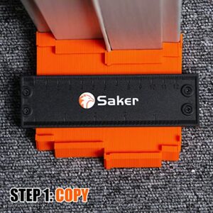 Saker Contour Gauge (5 Inch Lock) Profile Tool- Adjustable Lock-Precisely Copy Irregular Shape Duplicator -Irregular Welding Woodworking Tracing - Must Have Tool for DIY Handyman, Construction