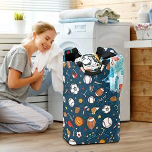 MOYYO Healthy Ball Sports Laundry Basket Collapsible Laundry Hamper Bag Oxford Fabric Laundry Bin Large Storage Basket with Handles for Kid Room Toy Bin Bathroom Clothing Organizer Nursey Hamper