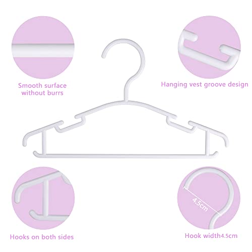 GoodtoU Baby Hangers Plastic Kids Hangers Clothing Toddler Hangers 100 Pack Hangers for Baby Children Toddler Hangers White