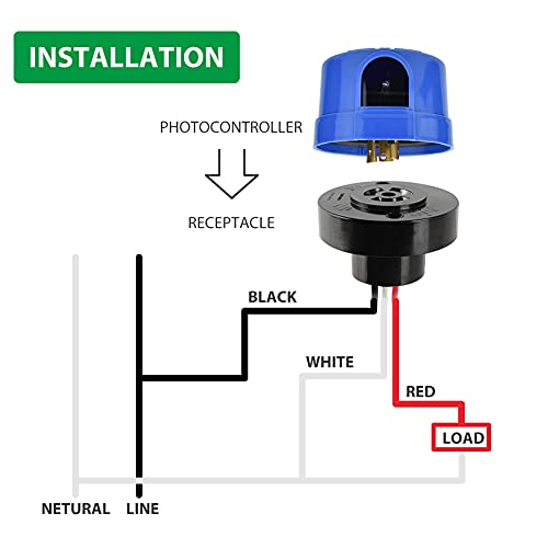 HGG 1Pcs Photocell for Outdoor Light,Auto On Off Photo Sensor Switch with Twist Lock,Dusk to Dawn Light Control for LED Street/Barn Light Parking Lot Light Area Light