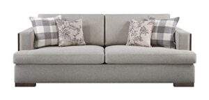 acme furniture niamey sofas, fabric and cherry