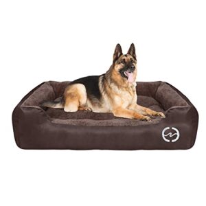 cloudzone dog beds for large dogs, large dog bed machine washable rectangle breathable soft padding with nonskid bottom pet bed for medium and large dogs or multiple-xl