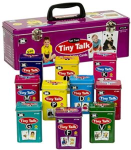 super duper publications | tiny talk articulation and language photo flash cards set 2 (10 fun decks) | educational learning resource for children