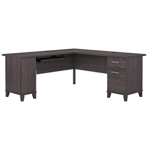 bush furniture somerset l shaped desk with storage, 72w, storm gray