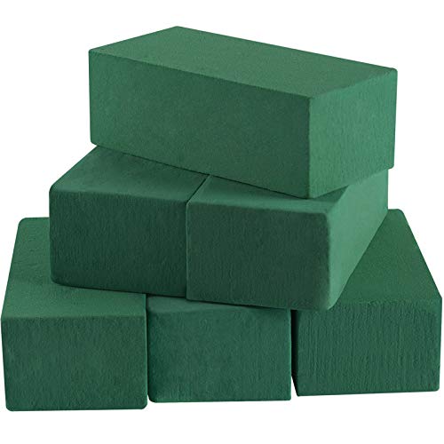 Toopify 6 Pcs Floral Foam, Wet and Dry Floral Foam Blocks Flower Arrangement Kit for Fresh or Silk Artificial Flowers (Green, 9" L x 3.1" W x 4.3" H)