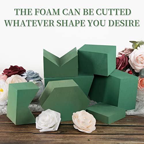 Toopify 6 Pcs Floral Foam, Wet and Dry Floral Foam Blocks Flower Arrangement Kit for Fresh or Silk Artificial Flowers (Green, 9" L x 3.1" W x 4.3" H)