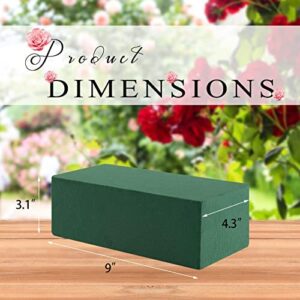 Toopify 6 Pcs Floral Foam, Wet and Dry Floral Foam Blocks Flower Arrangement Kit for Fresh or Silk Artificial Flowers (Green, 9" L x 3.1" W x 4.3" H)