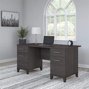 Bush Furniture Somerset 60W Office Desk with Drawers in Storm Gray