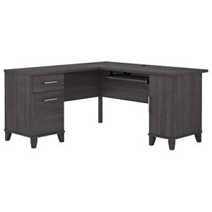 bush furniture somerset 60w l shaped desk with storage in storm gray