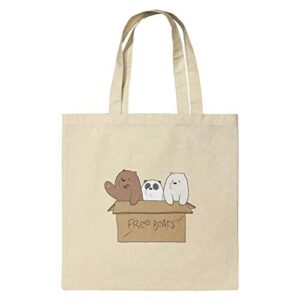 we bare bears baby bears grocery travel reusable tote bag