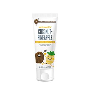 schmidt's schmidt's toothpaste for oral care coconut + pineapple fluoride free 4.7 oz, 4.7 ounce