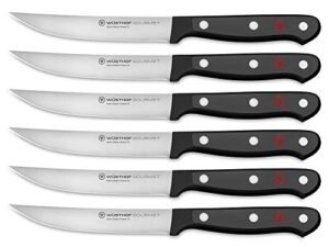 wÜsthof gourmet 6-piece steak knife set, black