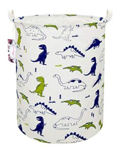 tibaolover dinosaur laundry basket baby laundry hamper cute kids hamper toy storage bin handles for boys and girls dinosaur room decor (polychrome dinosaurs)
