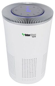odorstop hepa air purifier with h13 hepa filter, uv light, active carbon, multi-speed, sleep mode and timer (bright white)