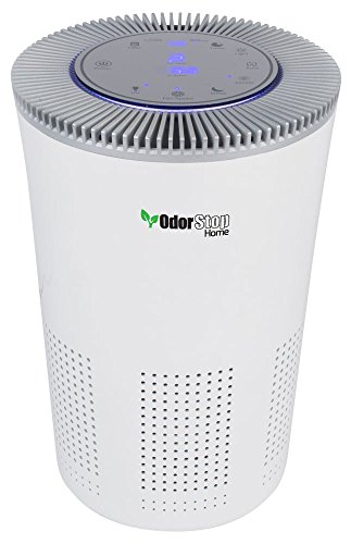 OdorStop HEPA Air Purifier with H13 HEPA Filter, UV Light, Active Carbon, Multi-Speed, Sleep Mode and Timer (Bright White)