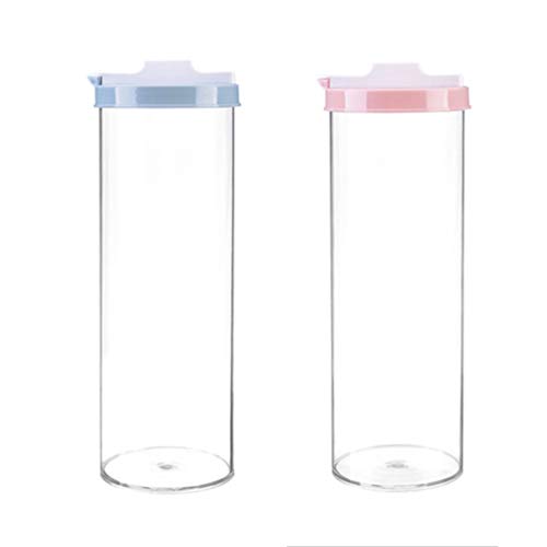 UPKOCH Food Storage Container Airtight Snack Bin with Lids Pantry Kitchen Container for Spaghetti Noodle Pasta(Pink)