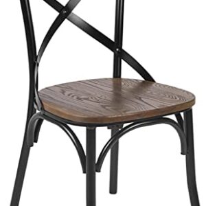 Flash Furniture Advantage X-Back Chair with Metal Bracing and Fruitwood Seat