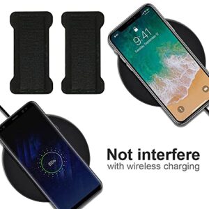 WUOJI - Finger Strap Phone Holder - Ultra Thin Anti-Slip Universal Cell Phone Grips Band Holder for Back of Phone - 2Pack(Black)