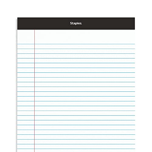 STAPLES 281303 Notepads 8.5-Inch X 14-Inch Wide White 50 Sh/Pad 12 Pads/Pk (51297/26786)