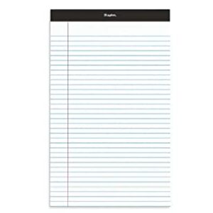 STAPLES 281303 Notepads 8.5-Inch X 14-Inch Wide White 50 Sh/Pad 12 Pads/Pk (51297/26786)