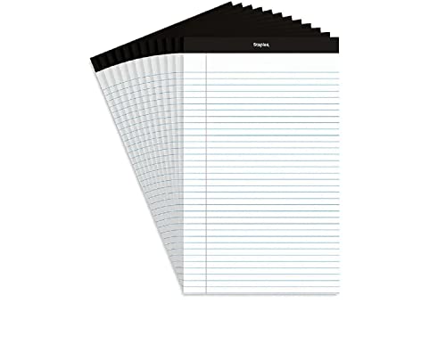 STAPLES 281303 Notepads 8.5-Inch X 14-Inch Wide White 50 Sh/Pad 12 Pads/Pk (51297/26786)