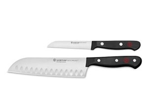 wÜsthof gourmet 2-piece asian chef's knife set, black