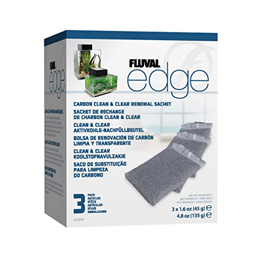 Fluval Edge Aquarium Filter Media Replacement Bundle, Carbon Clean & Clear Renewal Sachets and Foam & BioMax Renewal