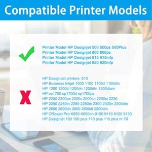 LCL Compatible Ink Cartridge Replacement for HP 10 82 C4844A C4911A C4912A C4913A Designjet 500 500ps 500Plus 800 800ps 815 815mfp 820mfp 820 (4-Pack Black Cyan Magenta Yellow)