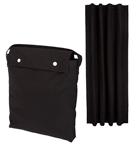 Amazon Basics Portable Window Blackout Curtain Shade with Suction Cups for Travel, 1-Pack, 50" x 78", Black